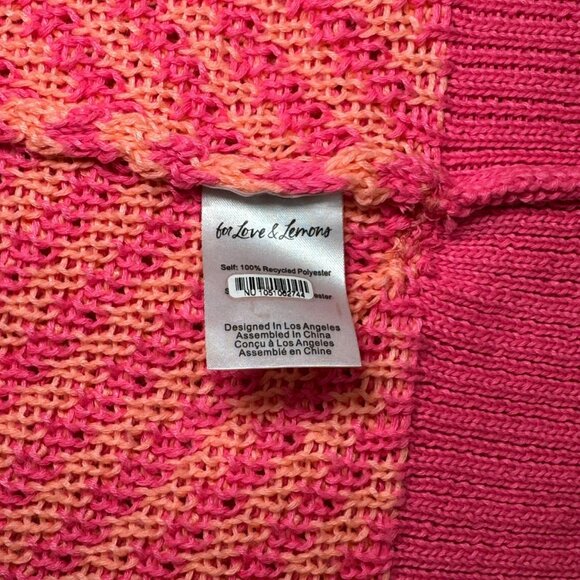 For Love & Lemons Chevron Knit Mini Skirt Pink & Orange XL - Picture 4 of 8